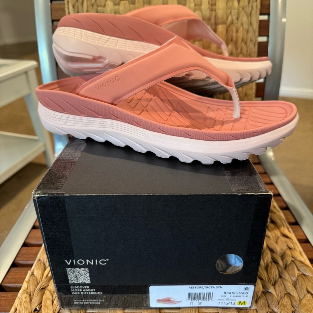Vionic All Gender Blissful Restore Recovery Sandals Mens 11.5 Womens 13